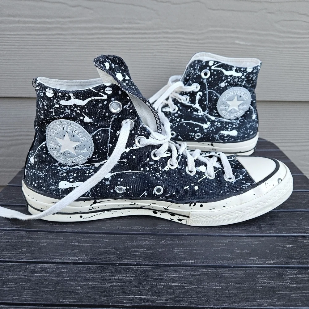 Converse Chuck 70 High Archive Paint Splatter x Black White 8.5 -10.5 Hi A01171C - Picture 16 of 16